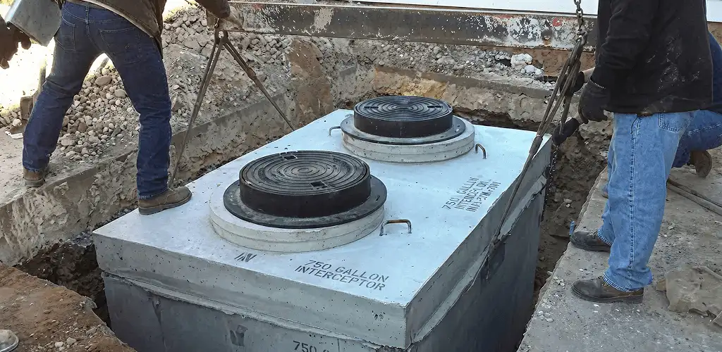 Grease trap installation for a commercial property drainage system in Tampa, FL