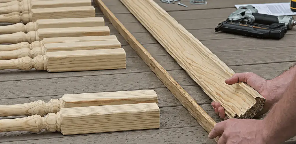 Handrail installation materials and wood components for stair rail work in Tampa, FL